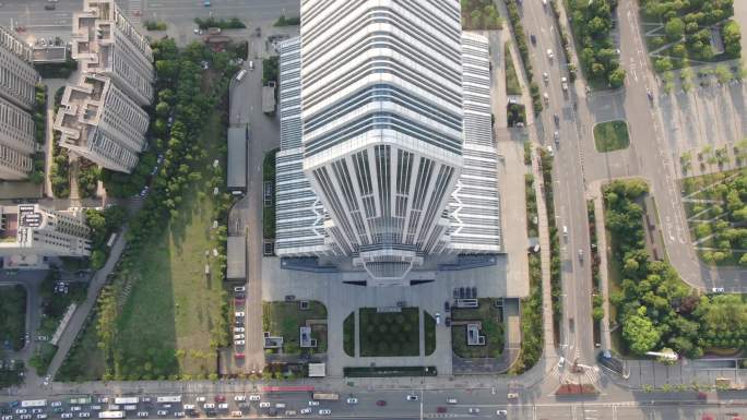 武汉长江日报大楼俯视航拍
