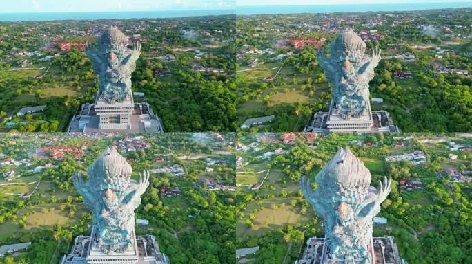巴厘岛鹰鹫维斯努肯卡纳纪念碑雕像的俯视图