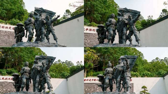 【8K超清】惠州东江纵队纪念馆雕像大范围