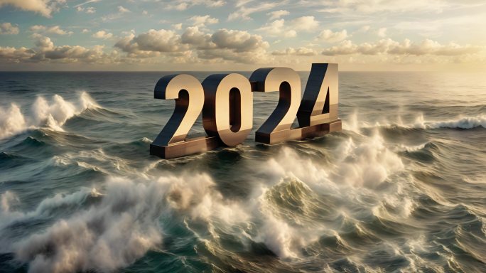 大气壮观2024迎接新年元旦新的一年