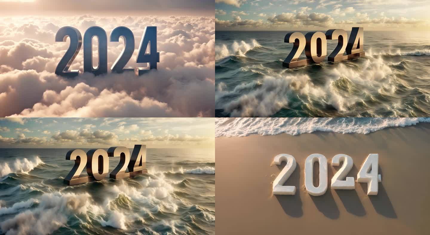 大气壮观2024迎接新年元旦新的一年