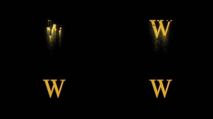 金字母W与金粒子和阿尔法通道，黄金字母表