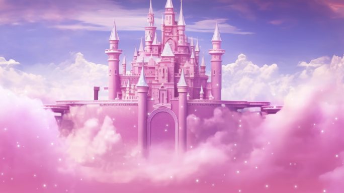 宽屏-梦幻粉色城堡背景