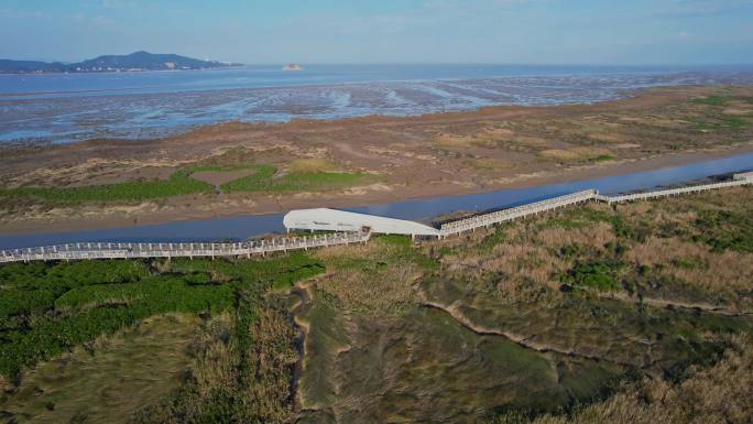 航拍福州闽江河口湿地公园