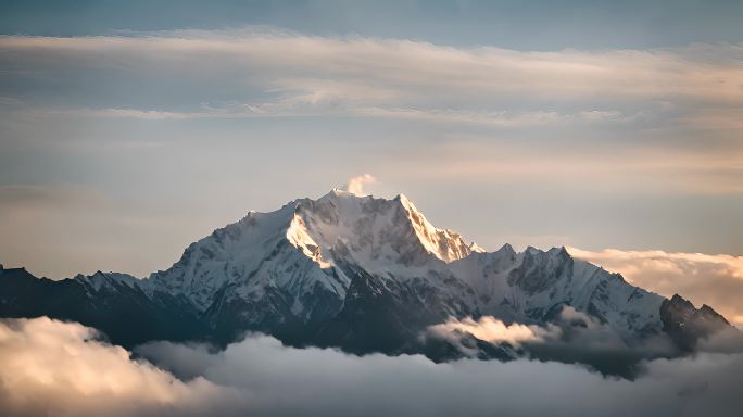 航拍雪山山川云海云层俯瞰大地大气震撼流云