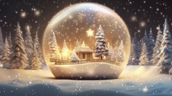 宽屏-圣诞雪花雪景玻璃球led-1