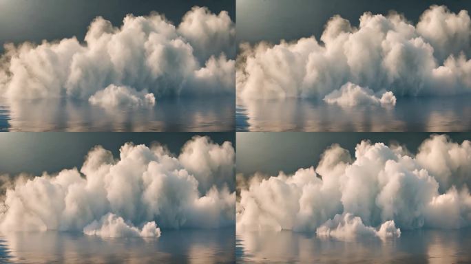 云 水 和面 静河面 云雾气变换