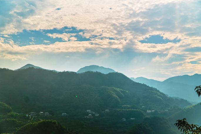 乡村 民宿 山峦 云海 光影变化 延时