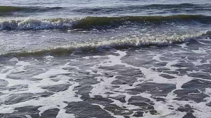 海边沙滩黄昏行走海岸线玩水玩海浪沙滩海水