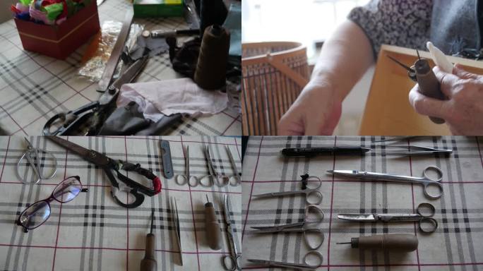 刺绣堆绫所用的工具特写