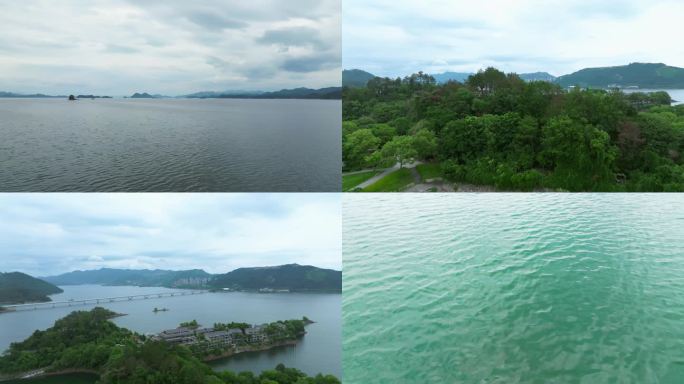 原创大湖面风光航拍千岛湖旅游