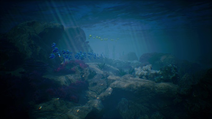 海底世界穿梭鱼群水草大屏开场梦幻展示