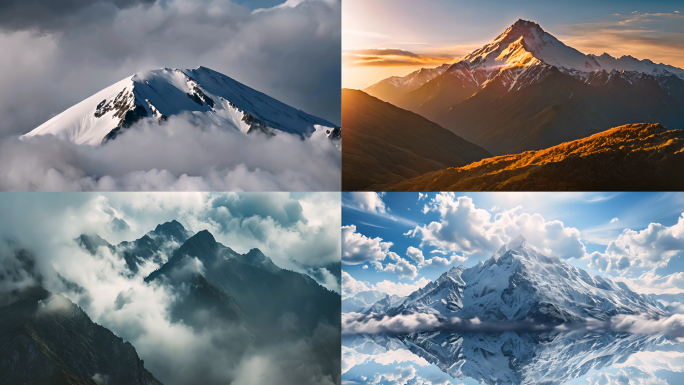 山雪山山峰山脉意境风景