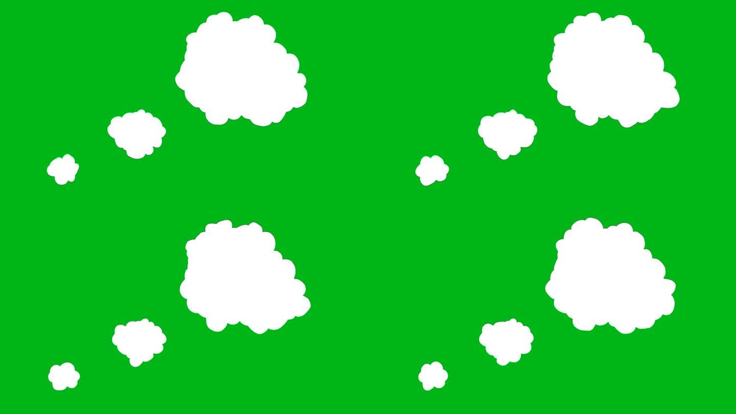 思考聊天气泡运动图形与绿色屏幕背景