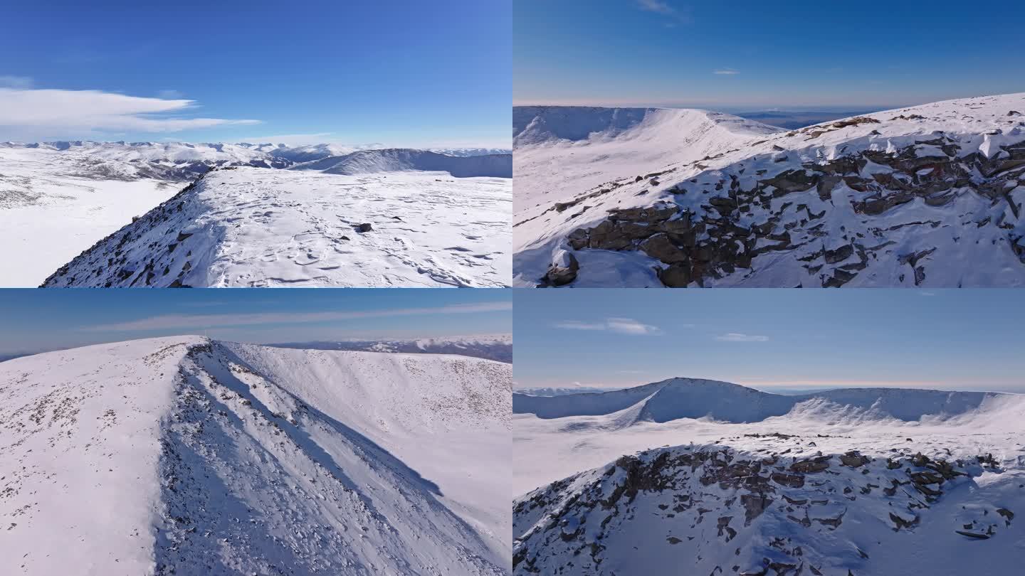 雪山航拍空镜