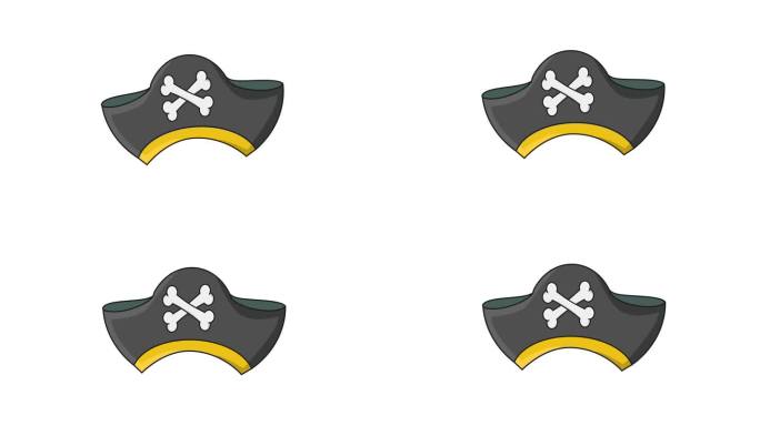 一个移动的海盗帽图标的动画视频