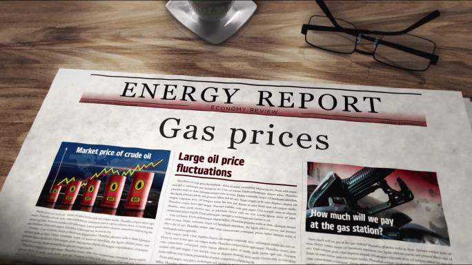 天然气价格能源市场报纸在桌子上
