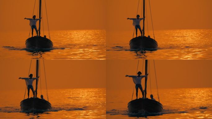 海岸奥德赛:女人站在船头，男人熟练地引导船