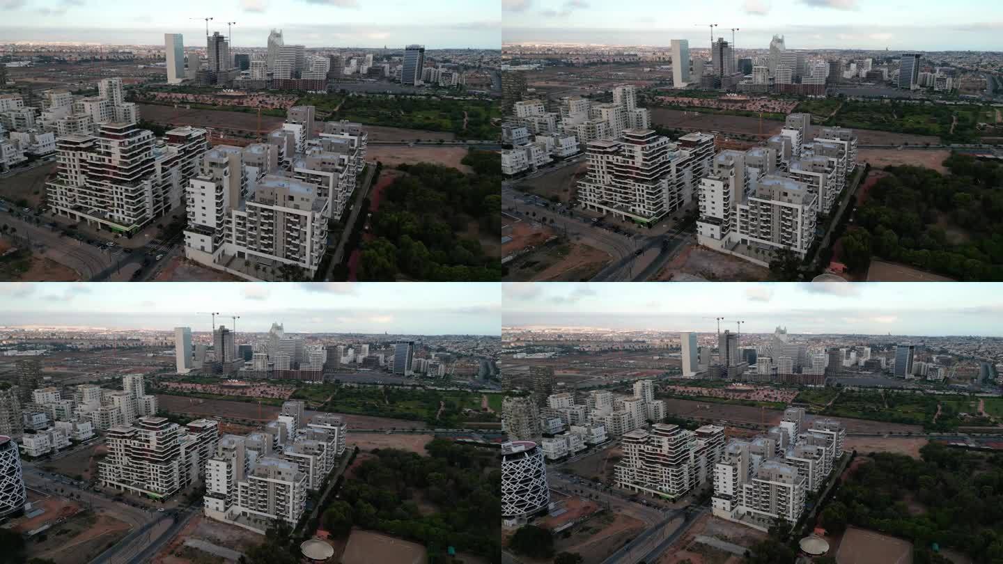 卡萨布兰卡金融城大厦鸟瞰图