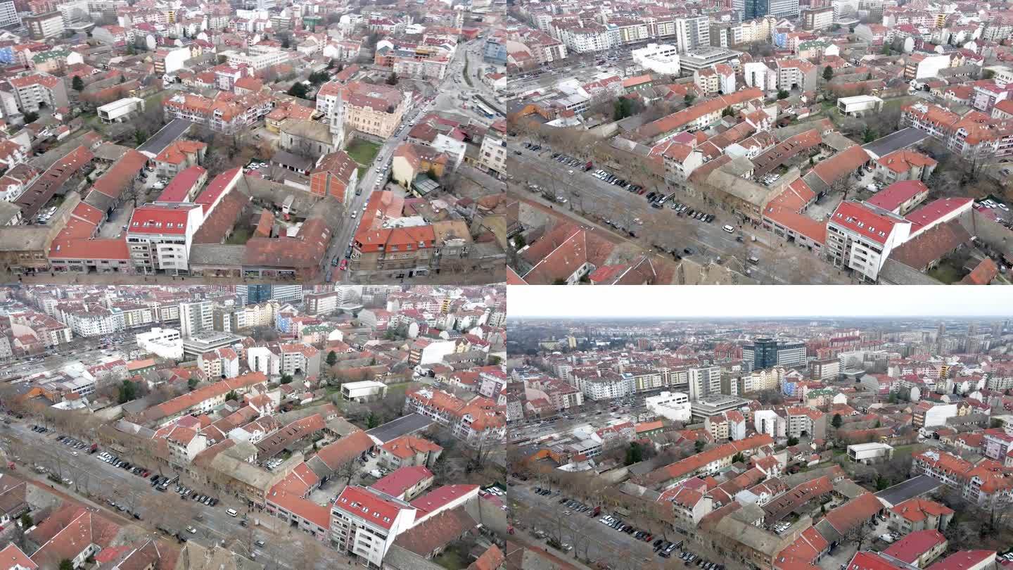 塞尔维亚诺维萨德市区鸟瞰图