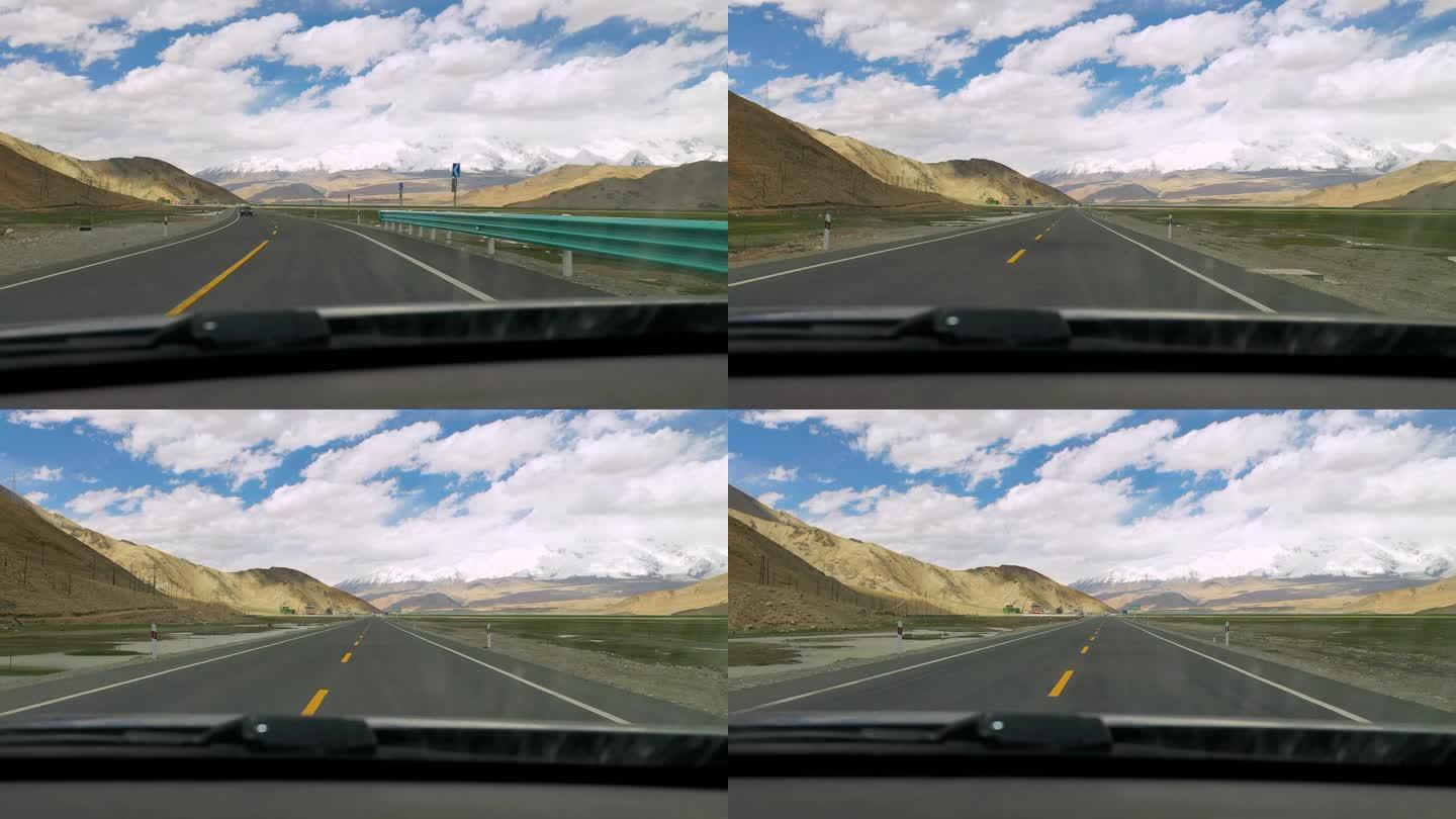 新疆帕米尔高原驾驶员视角行车记录仪