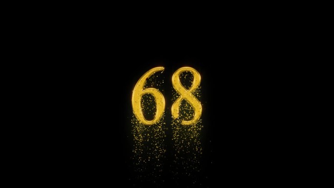 黄金数字68，有黄金粒子和alpha通道