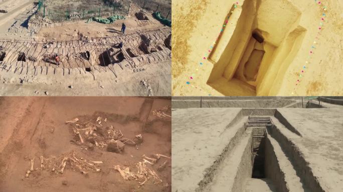 考古文物挖掘 石峁遗址考古