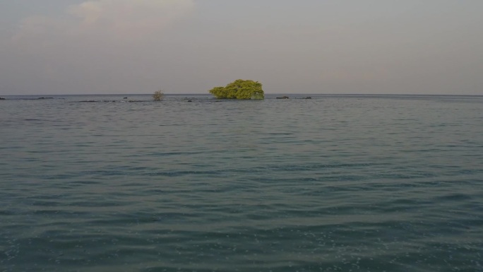 在泰国的古德岛，海水正在退去