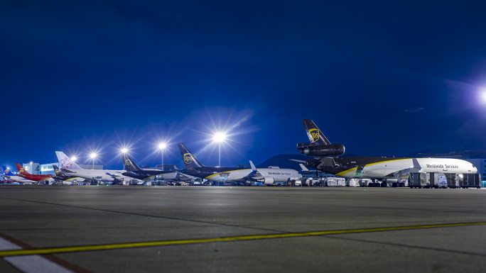 航空物流飞机装卸货 跨境电商高清素材