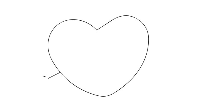 情人节。在白色背景上用手绘制的箭穿心动画草图