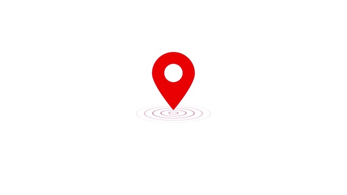 位置图标动画视频概念，GPS位置指针