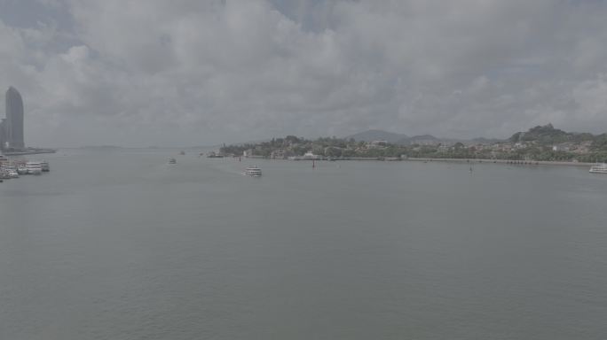 厦门市第一码头邮轮码头轮渡鹭江道轮船航拍