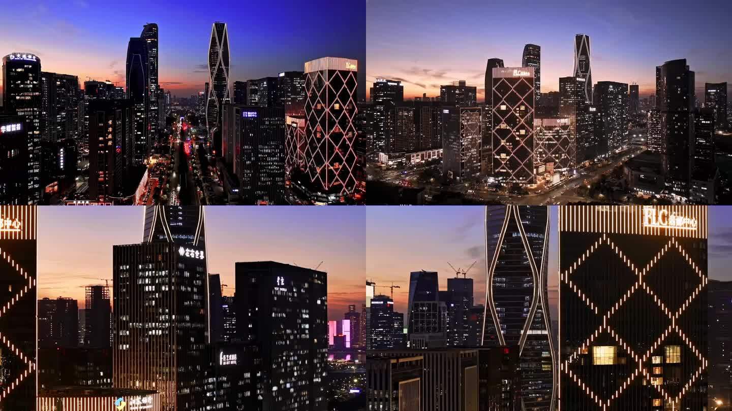 航拍杭州钱江世纪城地标建筑城市风景宣传片