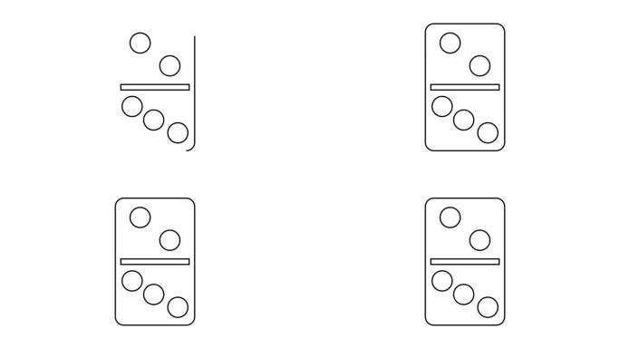 动画视频的多米诺骨牌图标草图