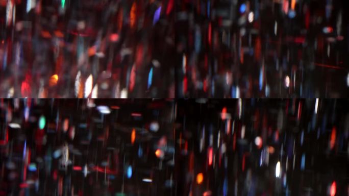 美丽的五彩灯光和五彩纸屑派对抽象背景4k电影