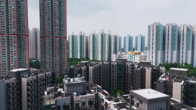 无人机拍摄的香港天水围房屋