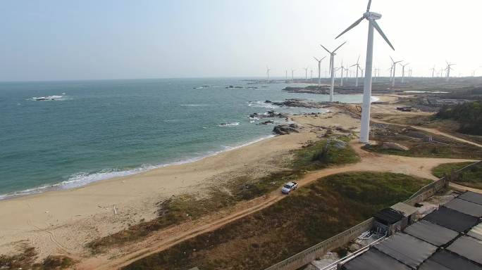 沿海基建发展港口风电航拍