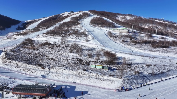 河北张家口冬季太舞滑雪场航拍