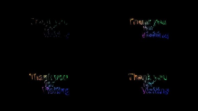 感谢您访问黑色背景彩色霓虹激光文字效果动画电影标题