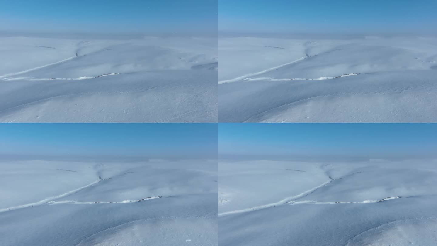 呼伦贝尔冬天自然风景白雪皑皑银装素裹