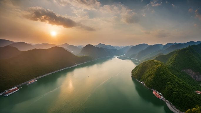 4k长江三峡祖国大好河山万里长江赤水河