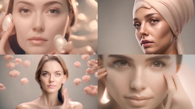 细腻女人面部护肤视频素材