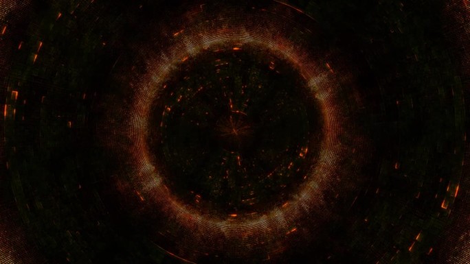 抽象橙色和黑色圆圈HUD仪表盘VJ循环背景