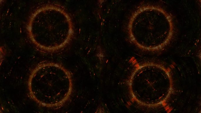 抽象橙色和黑色圆圈HUD仪表盘VJ循环背景