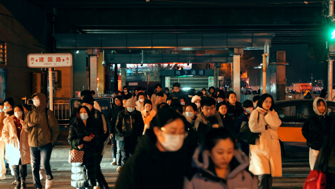 4K街头过马路北漂生活