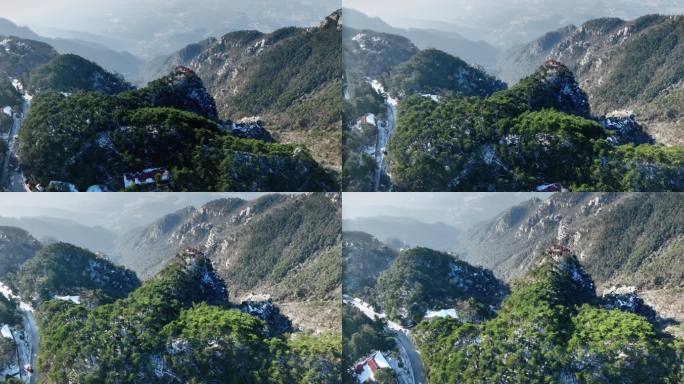 【正版素材】庐山雪景航拍0830