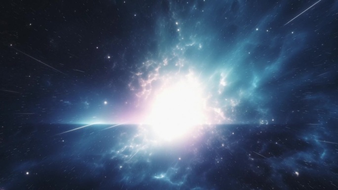 宇宙的中心。飞向太空中明亮美丽的核心。