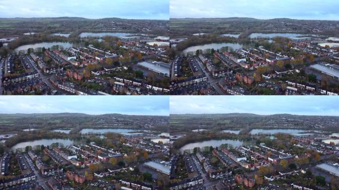 无人机拍摄了英国牛津郡美丽的乡村小镇