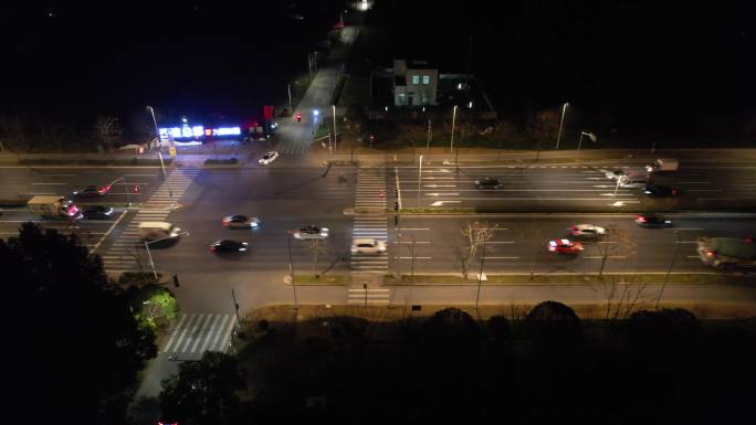 上海奉贤西渡总部 航拍 夜景 关港