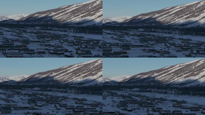 喀纳斯新村的雪景素材（4K）